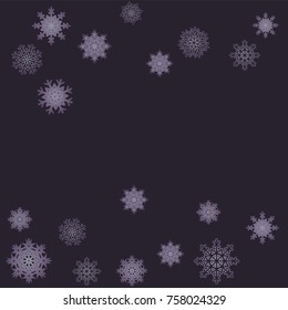 Christmas and New Year background vector with falling snowflakes. The effect of decorating snowflakes. Winter vacation. Well suited for a Christmas card, banner or poster. EPS 10