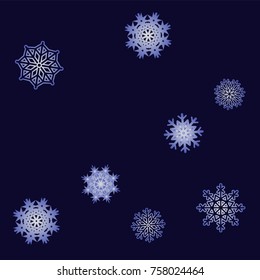 Christmas and New Year background vector with falling snowflakes. The effect of decorating snowflakes. Winter vacation. Well suited for a Christmas card, banner or poster. EPS 10
