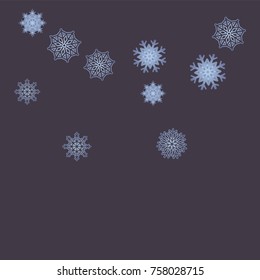 Christmas and New Year background vector with falling snowflakes. The effect of decorating snowflakes. Winter vacation. Well suited for a Christmas card, banner or poster. EPS 10