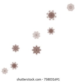 Christmas and New Year background vector with falling snowflakes. The effect of decorating snowflakes. Winter vacation. Well suited for a Christmas card, banner or poster. EPS 10