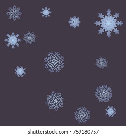 Christmas and New Year background vector with falling snowflakes. The effect of decorating snowflakes. Winter vacation. Well suited for a Christmas card, banner or poster. EPS 10