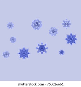 Christmas and New Year background vector with falling snowflakes. The effect of decorating snowflakes. Winter vacation. Well suited for a Christmas card, banner or poster. EPS 10