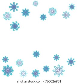 Christmas and New Year background vector with falling snowflakes. The effect of decorating snowflakes. Winter vacation. Well suited for a Christmas card, banner or poster. EPS 10