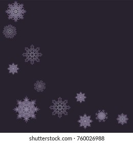 Christmas and New Year background vector with falling snowflakes. The effect of decorating snowflakes. Winter vacation. Well suited for a Christmas card, banner or poster. EPS 10