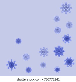 Christmas and New Year background vector with falling snowflakes. The effect of decorating snowflakes. Winter vacation. Well suited for a Christmas card, banner or poster. EPS 10