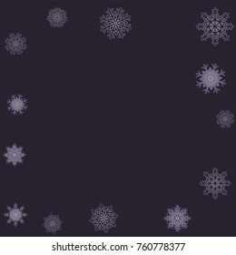 Christmas and New Year background vector with falling snowflakes. The effect of decorating snowflakes. Winter vacation. Well suited for a Christmas card, banner or poster. EPS 10