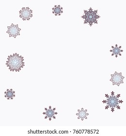 Christmas and New Year background vector with falling snowflakes. The effect of decorating snowflakes. Winter vacation. Well suited for a Christmas card, banner or poster. EPS 10