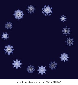 Christmas and New Year background vector with falling snowflakes. The effect of decorating snowflakes. Winter vacation. Well suited for a Christmas card, banner or poster. EPS 10