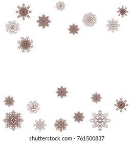 Christmas and New Year background vector with falling snowflakes. The effect of decorating snowflakes. Winter vacation. Well suited for a Christmas card, banner or poster. EPS 10