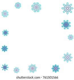 Christmas and New Year background vector with falling snowflakes. The effect of decorating snowflakes. Winter vacation. Well suited for a Christmas card, banner or poster. EPS 10