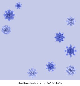 Christmas and New Year background vector with falling snowflakes. The effect of decorating snowflakes. Winter vacation. Well suited for a Christmas card, banner or poster. EPS 10
