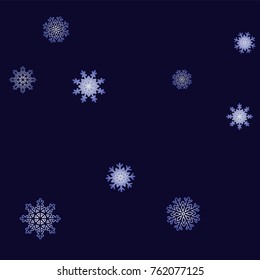 Christmas and New Year background vector with falling snowflakes. The effect of decorating snowflakes. Winter vacation. Well suited for a Christmas card, banner or poster. EPS 10