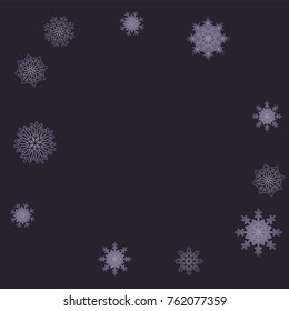 Christmas and New Year background vector with falling snowflakes. The effect of decorating snowflakes. Winter vacation. Well suited for a Christmas card, banner or poster. EPS 10