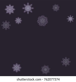 Christmas and New Year background vector with falling snowflakes. The effect of decorating snowflakes. Winter vacation. Well suited for a Christmas card, banner or poster. EPS 10