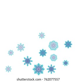 Christmas and New Year background vector with falling snowflakes. The effect of decorating snowflakes. Winter vacation. Well suited for a Christmas card, banner or poster. EPS 10
