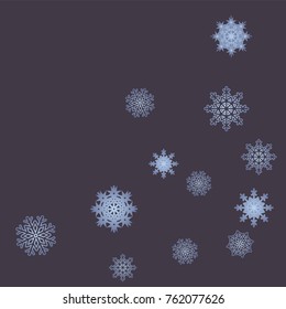 Christmas and New Year background vector with falling snowflakes. The effect of decorating snowflakes. Winter vacation. Well suited for a Christmas card, banner or poster. EPS 10