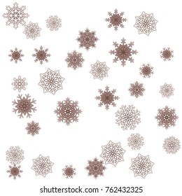 Christmas and New Year background vector with falling snowflakes. The effect of decorating snowflakes. Winter vacation. Well suited for a Christmas card, banner or poster. EPS 10