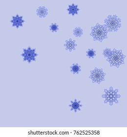 Christmas and New Year background vector with falling snowflakes. The effect of decorating snowflakes. Winter vacation. Well suited for a Christmas card, banner or poster. EPS 10