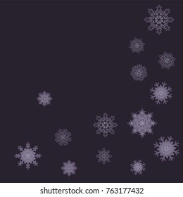 Christmas and New Year background vector with falling snowflakes. The effect of decorating snowflakes. Winter vacation. Well suited for a Christmas card, banner or poster. EPS 10