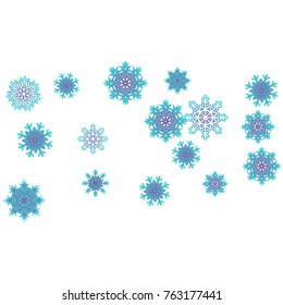 Christmas and New Year background vector with falling snowflakes. The effect of decorating snowflakes. Winter vacation. Well suited for a Christmas card, banner or poster. EPS 10