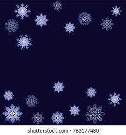 Christmas and New Year background vector with falling snowflakes. The effect of decorating snowflakes. Winter vacation. Well suited for a Christmas card, banner or poster. EPS 10