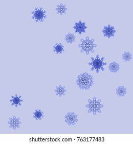Christmas and New Year background vector with falling snowflakes. The effect of decorating snowflakes. Winter vacation. Well suited for a Christmas card, banner or poster. EPS 10
