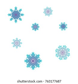 Christmas and New Year background vector with falling snowflakes. The effect of decorating snowflakes. Winter vacation. Well suited for a Christmas card, banner or poster. EPS 10