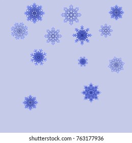 Christmas and New Year background vector with falling snowflakes. The effect of decorating snowflakes. Winter vacation. Well suited for a Christmas card, banner or poster. EPS 10