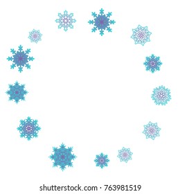 Christmas and New Year background vector with falling snowflakes. The effect of decorating snowflakes. Winter vacation. Well suited for a Christmas card, banner or poster. EPS 10