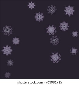 Christmas and New Year background vector with falling snowflakes. The effect of decorating snowflakes. Winter vacation. Well suited for a Christmas card, banner or poster. EPS 10