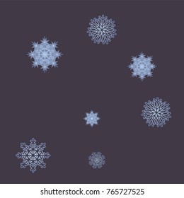 Christmas and New Year background vector with falling snowflakes. The effect of decorating snowflakes. Winter vacation. Well suited for a Christmas card, banner or poster. EPS 10