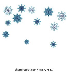 Christmas and New Year background vector with falling snowflakes. The effect of decorating snowflakes. Winter vacation. Well suited for a Christmas card, banner or poster. EPS 10