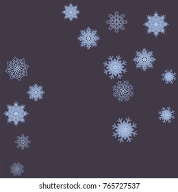 Christmas and New Year background vector with falling snowflakes. The effect of decorating snowflakes. Winter vacation. Well suited for a Christmas card, banner or poster. EPS 10