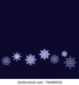 Christmas and New Year background vector with falling snowflakes. The effect of decorating snowflakes. Winter vacation. Well suited for a Christmas card, banner or poster. EPS 10