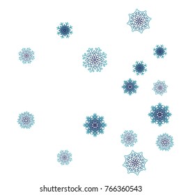 Christmas and New Year background vector with falling snowflakes. The effect of decorating snowflakes. Winter vacation. Well suited for a Christmas card, banner or poster. EPS 10
