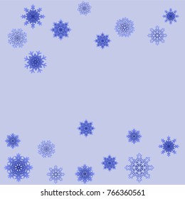 Christmas and New Year background vector with falling snowflakes. The effect of decorating snowflakes. Winter vacation. Well suited for a Christmas card, banner or poster. EPS 10