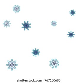 Christmas and New Year background vector with falling snowflakes. The effect of decorating snowflakes. Winter vacation. Well suited for a Christmas card, banner or poster. EPS 10