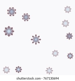 Christmas and New Year background vector with falling snowflakes. The effect of decorating snowflakes. Winter vacation. Well suited for a Christmas card, banner or poster. EPS 10