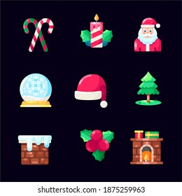 Christmas and New Year background. Xmas pine fir lush tree. Candy cane, golden gifts box. Bright Winter holiday composition. Greeting card, banner, poster