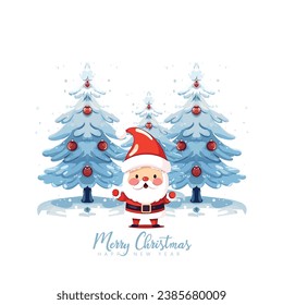 Christmas and New Year background, Xmas tree, snow man