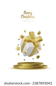 Christmas and New Year background. Xmas background with Christmas tree, gifts, balls, snowflakes. Greeting card, banner, poster