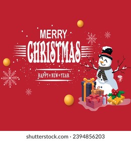 Christmas and New Year background. Xmas pine fir lush tree. Candy cane from cookies, golden gifts box. Glass Balls hanging on ribbon. Bright Winter holiday composition. Greeting card, banner, poster