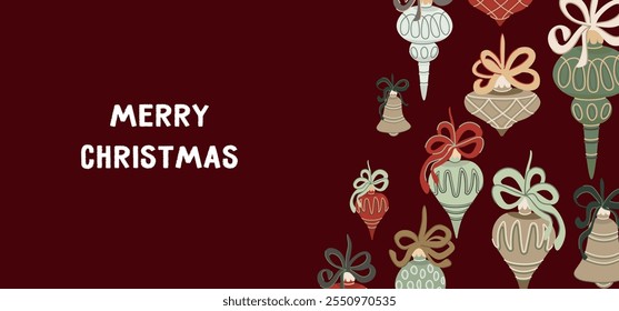 Christmas and new year banner editable template