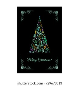 Christmas and New Year banner, vector illustration