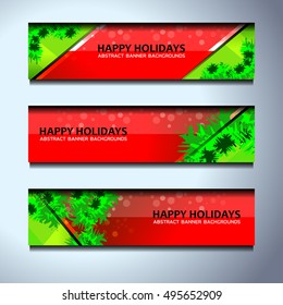 Christmas New Year Banners Background, Vector Illustration
