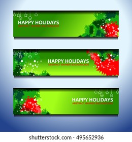 Christmas New Year Banners Background, Vector Illustration