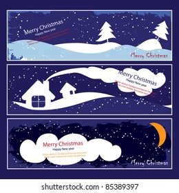 Christmas or New Year banners with place for your text