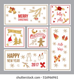 Christmas and New Year banners, vector illustration