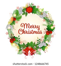 Christmas and New Year black background filled with flowers.