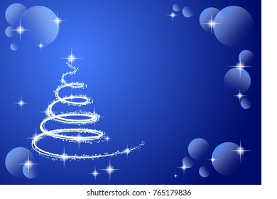 Christmas and new year in blue background - vector EPS 10